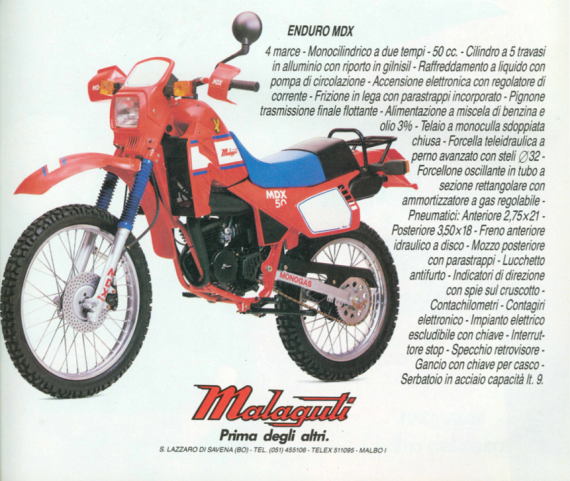 1983/1993: Enduro 50 Malaguti. – 125 Stradali